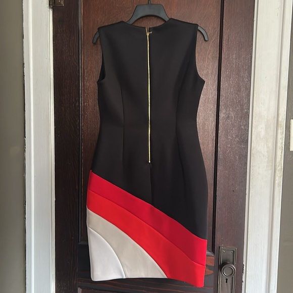 Calvin Klein Black, Red, and Cream Mini Dress - Picture 6 of 8
